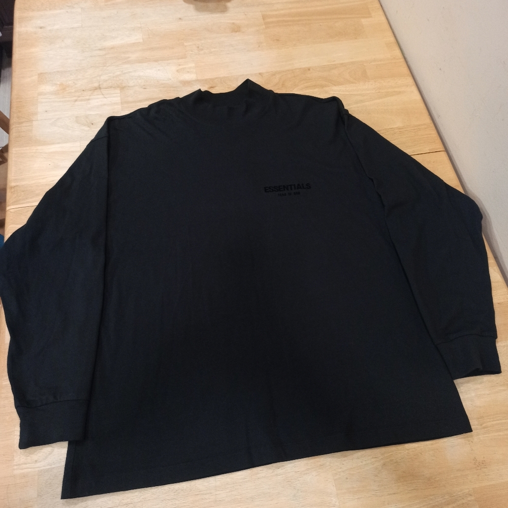 Fear Of God Essentials Mockneck Off Black Men's Size ,Tall Medium Oversized